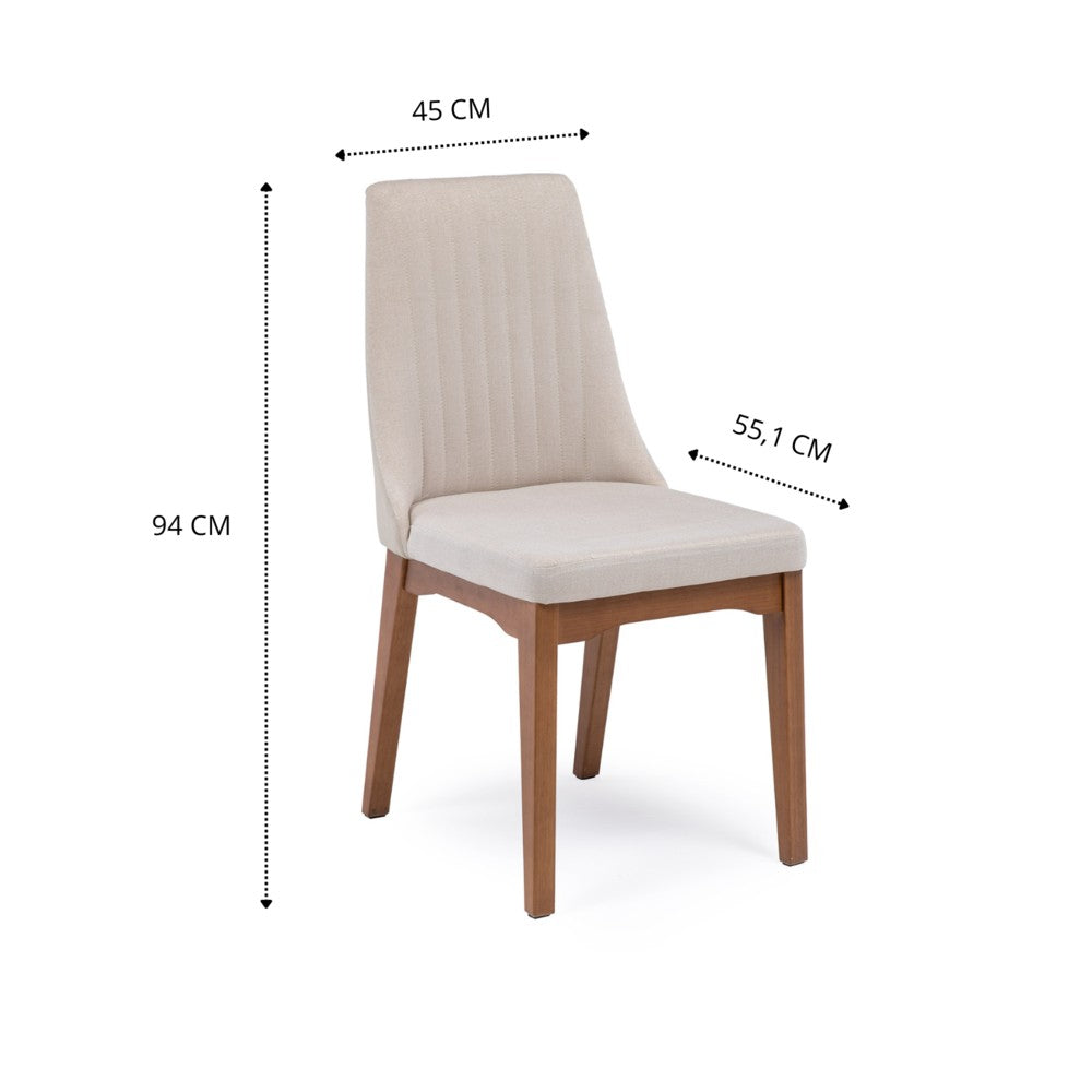 COMEDOR 6 SILLAS ELSIE NATURAL BEIGE & MOX