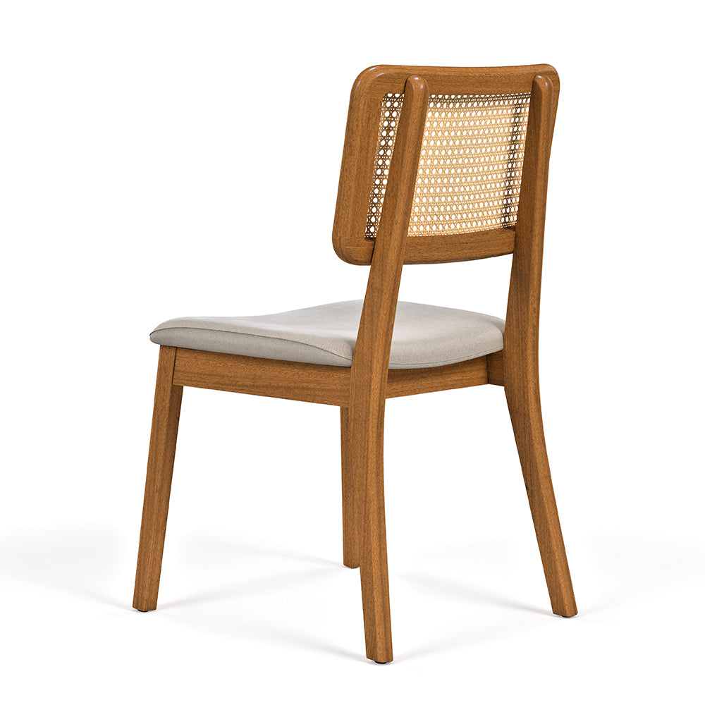 COMEDOR 6 SILLAS MADERA RATTAN LINO BEIGE