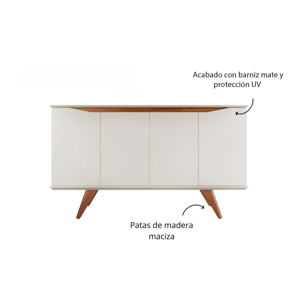 APARADOR OLIVE 1.35 PATAS MADERA OFF WHITE
