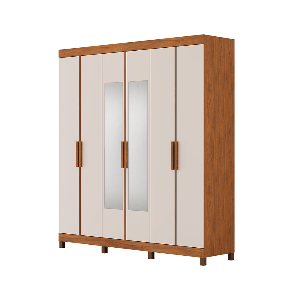 ROPERO 6P 2C CON ESPEJO VALENCIA OFF WHITE
