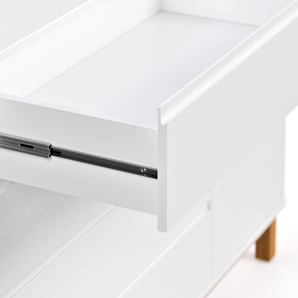 CÓMODA FLOW 1.37 PATAS MADERA BLANCO & NATURE