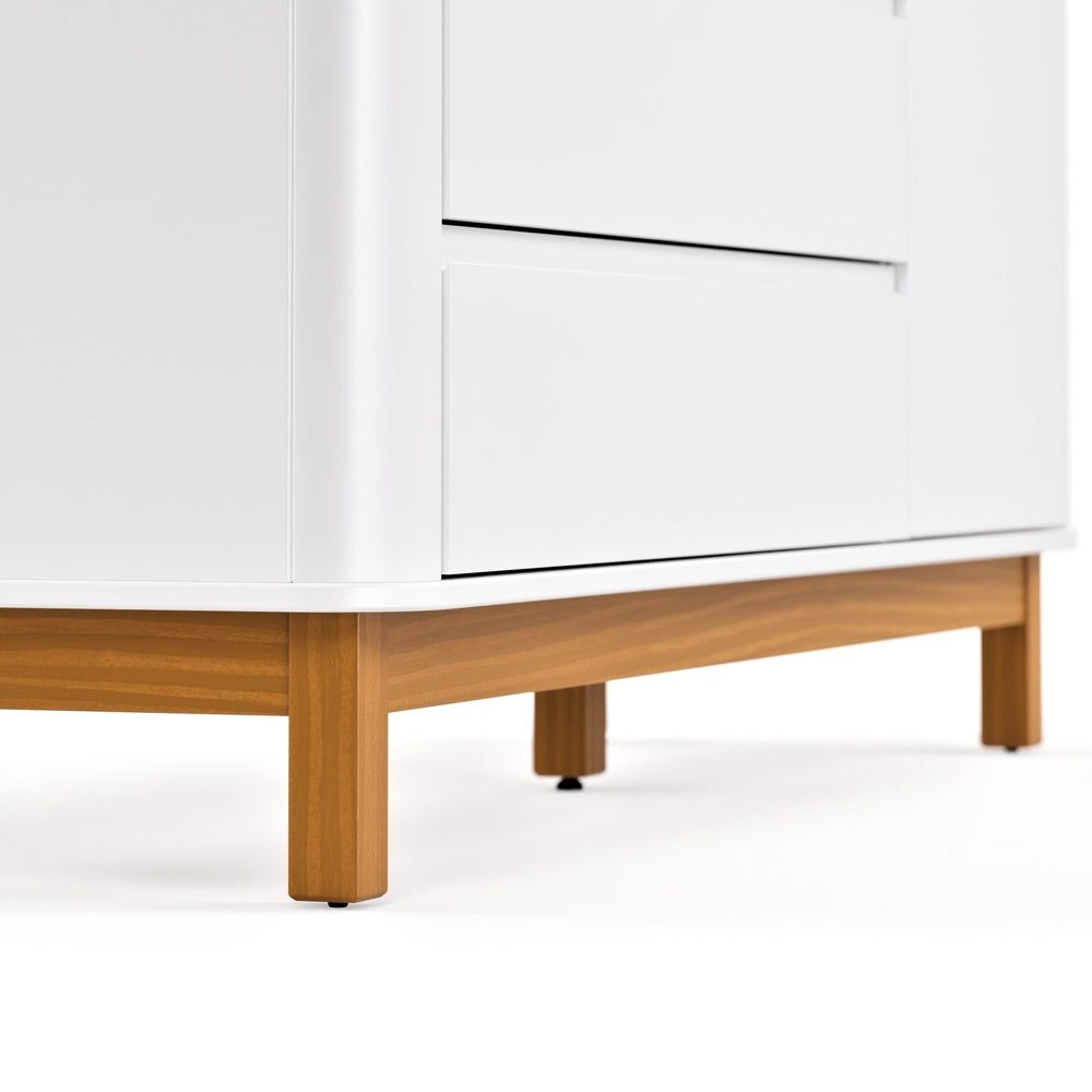CÓMODA FLOW 1.37 PATAS MADERA BLANCO & NATURE