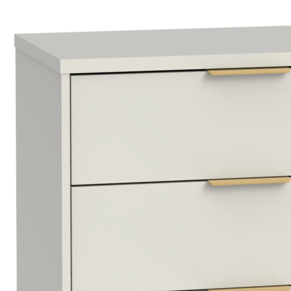CÓMODA 6 CAJONES 1.35 YVES OFF WHITE DORADO