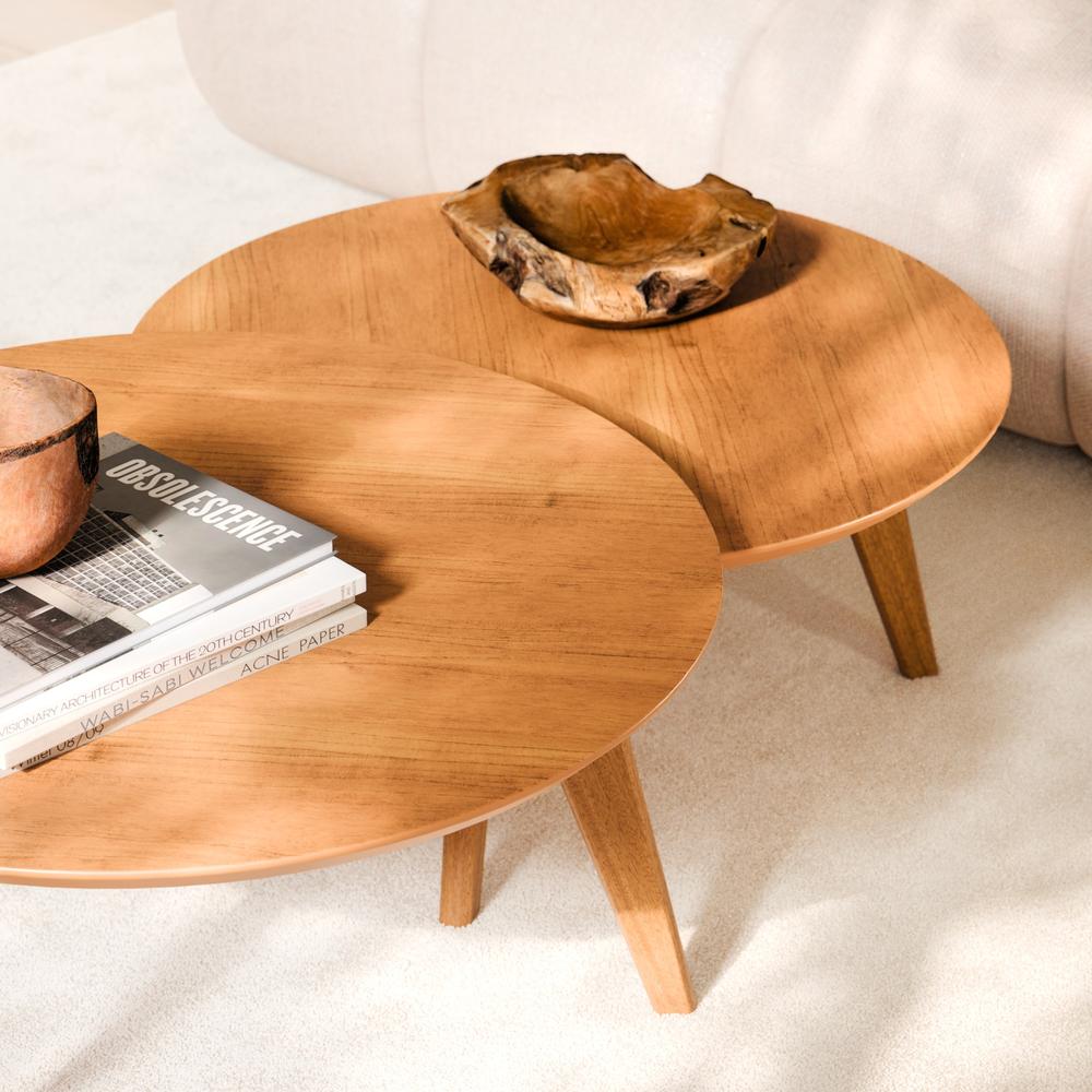SET MESAS DE CENTRO CLASSIC PATAS MADERA NATURE