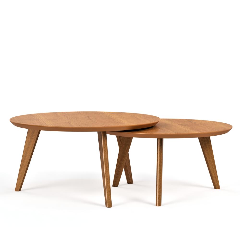 SET MESAS DE CENTRO CLASSIC PATAS MADERA NATURE