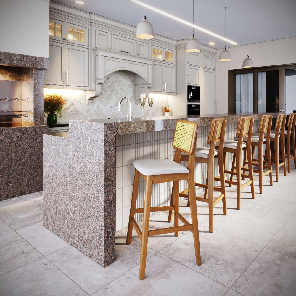 BANQUETA RATTAN LINO BEIGE