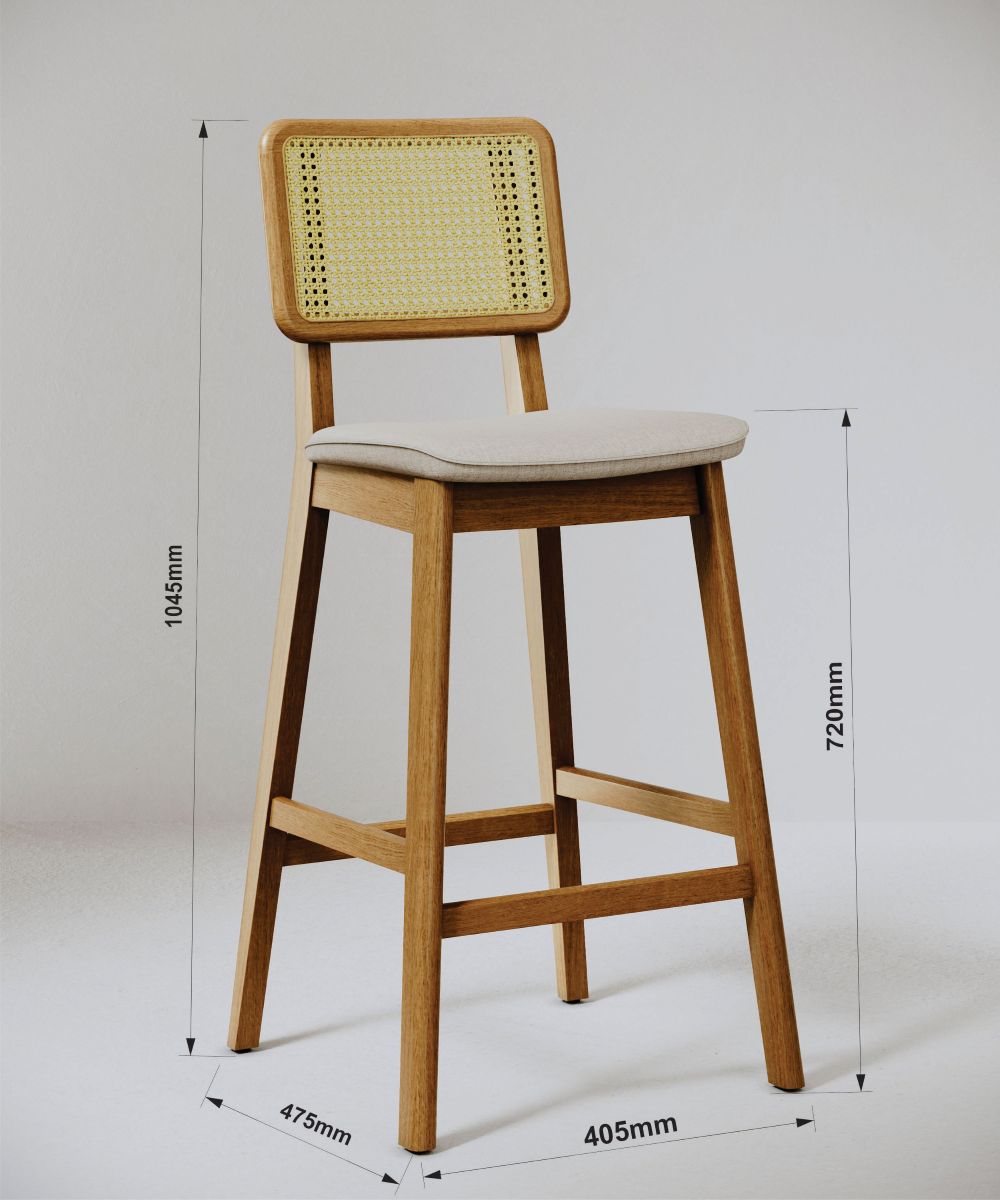 BANQUETA RATTAN LINO BEIGE