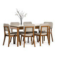 COMEDOR 6 SILLAS MADERA CLASSIC LINO BEIGE