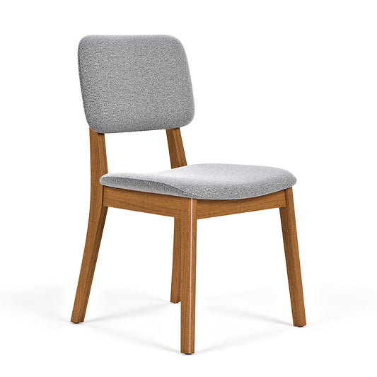 PACK 2 SILLAS DE COMEDOR MADERA CLASSIC BOUCLÉ GRIS CLARO
