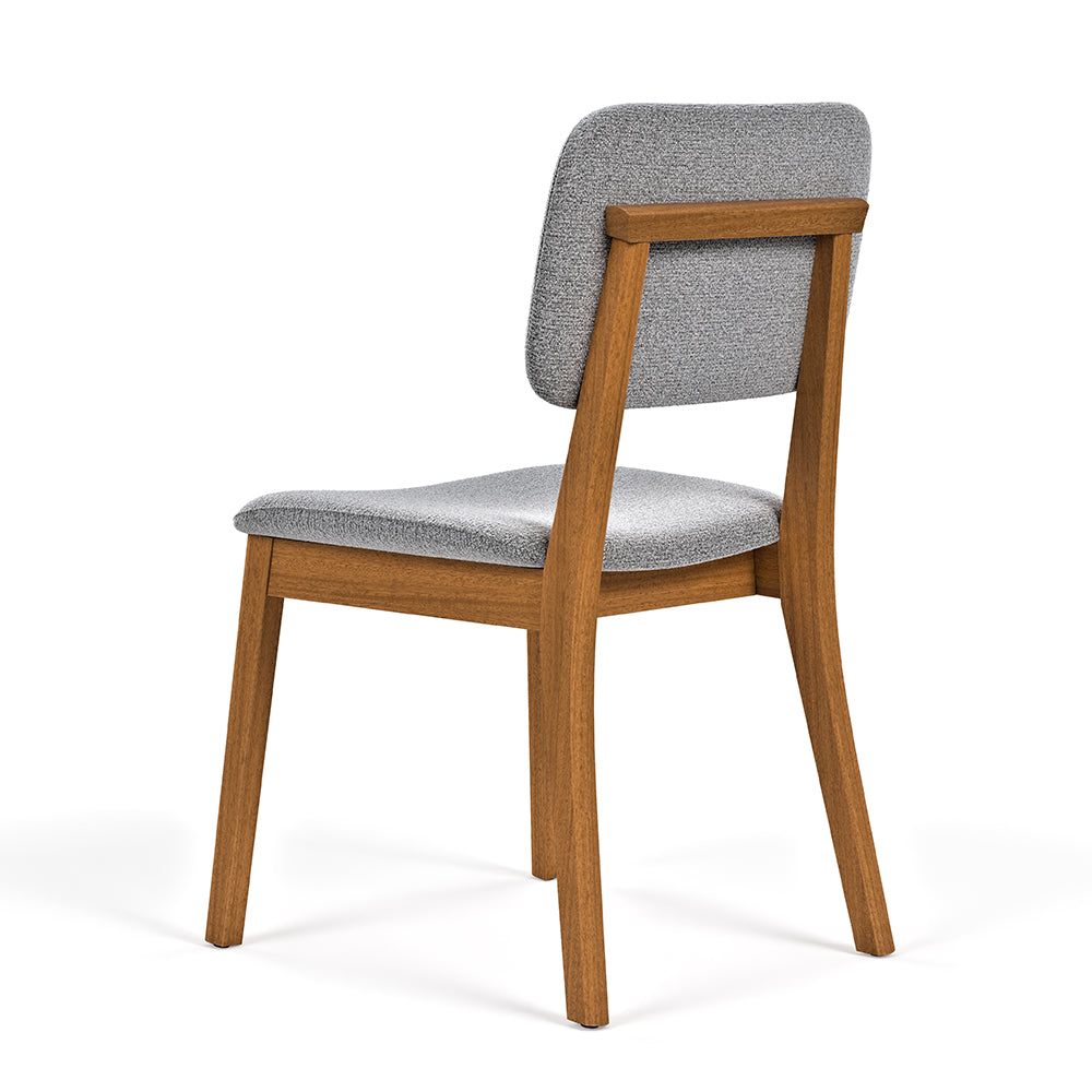 PACK 2 SILLAS DE COMEDOR MADERA CLASSIC BOUCLÉ GRIS CLARO
