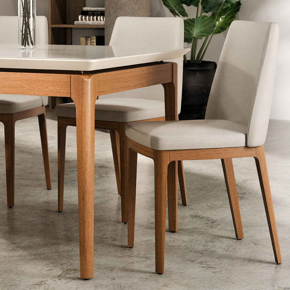 COMEDOR 6 SILLAS MADERA CITY LINO BEIGE