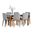 COMEDOR 6 SILLAS MADERA CITY BOUCLÉ GRIS CLARO