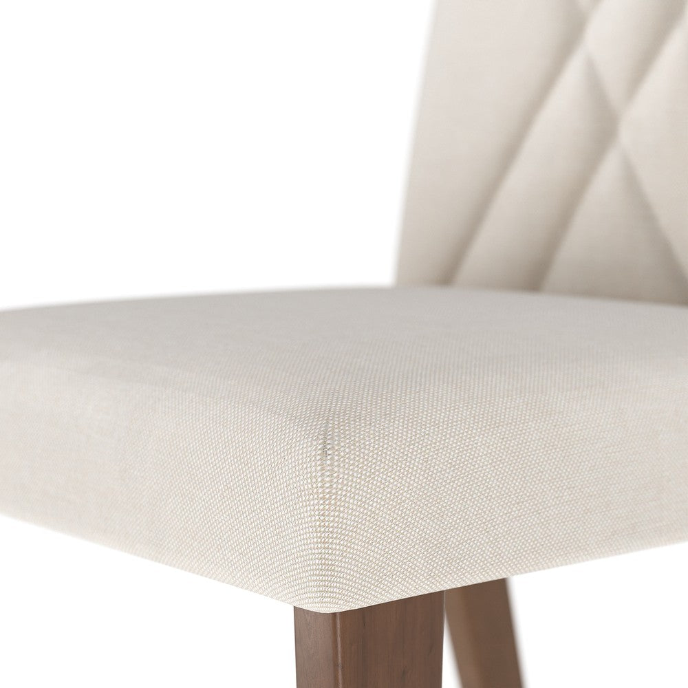 COMEDOR 6 SILLAS MEGAN OFF WHITE & VIDRIO