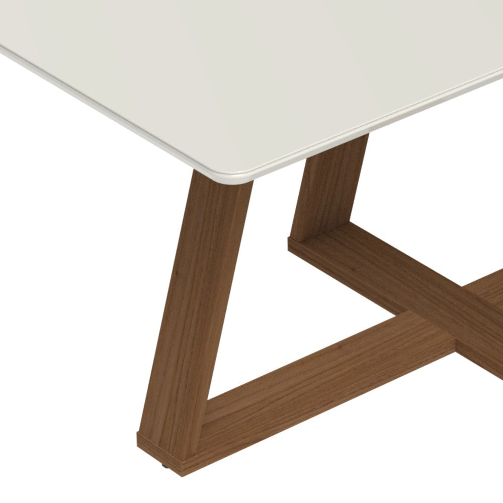 COMEDOR 6 SILLAS MEGAN OFF WHITE & VIDRIO