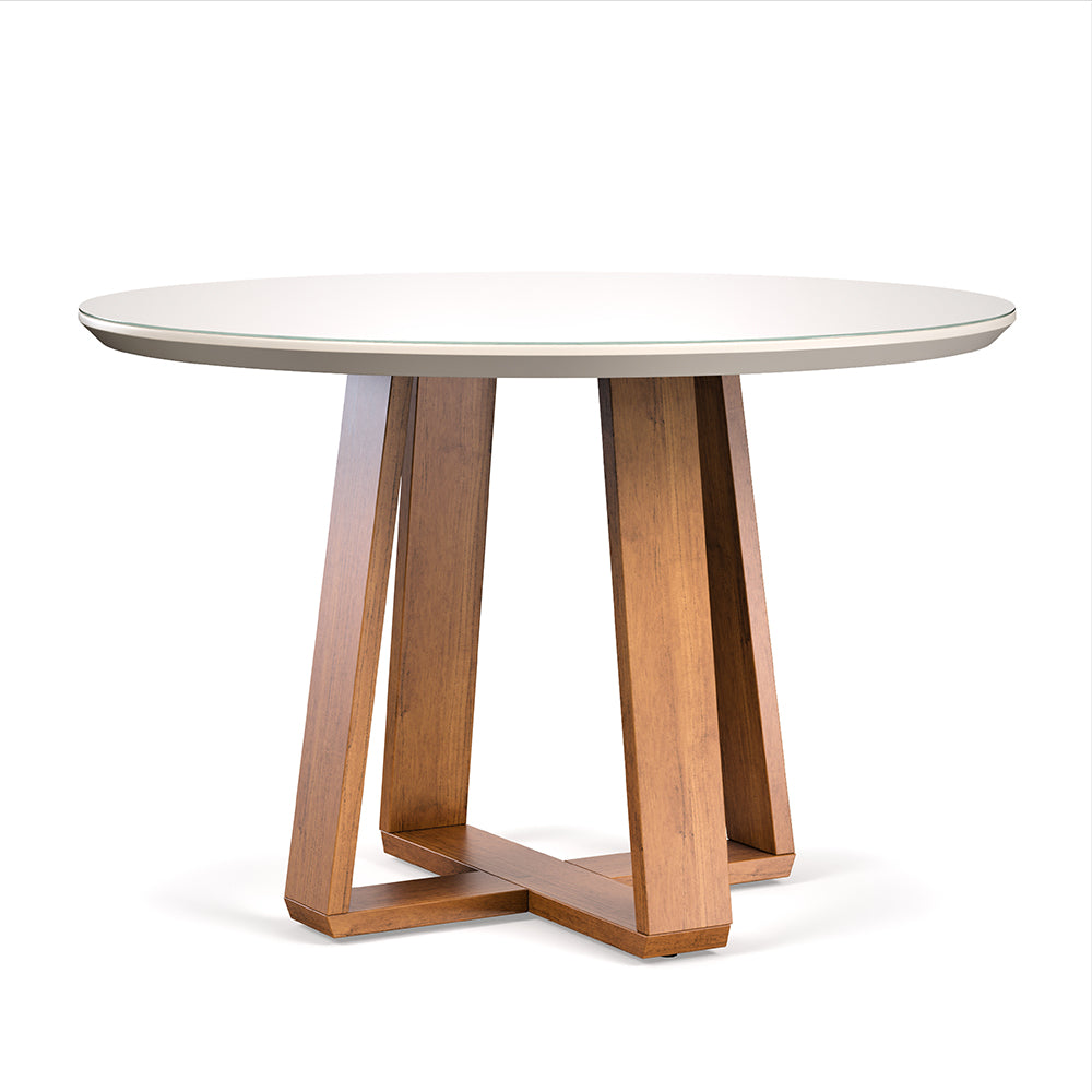 COMEDOR 4 SILLAS REDONDO MADERA 1.2 CLASSIC LINO BEIGE