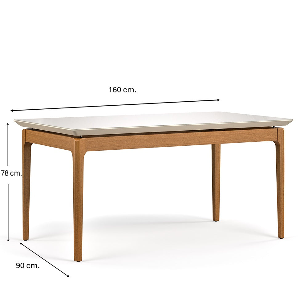 COMEDOR 6 SILLAS MADERA RATTAN LINO BEIGE