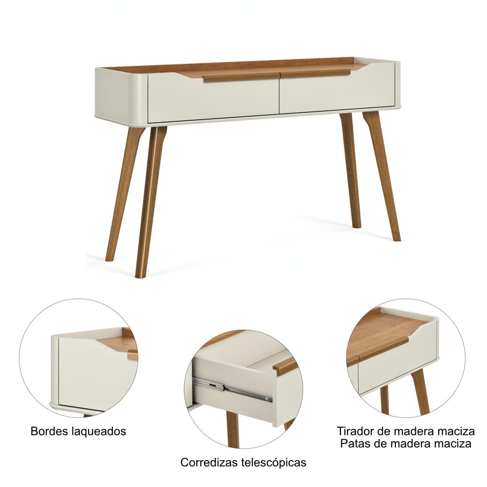 APARADOR ARC 1.36 PATAS MADERA OFF WHITE & NATURE