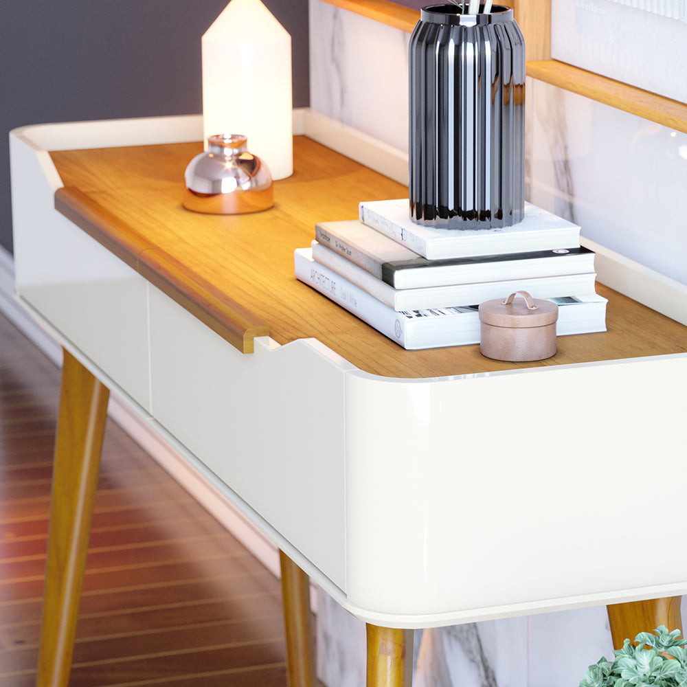 APARADOR ARC 1.36 PATAS MADERA OFF WHITE & NATURE