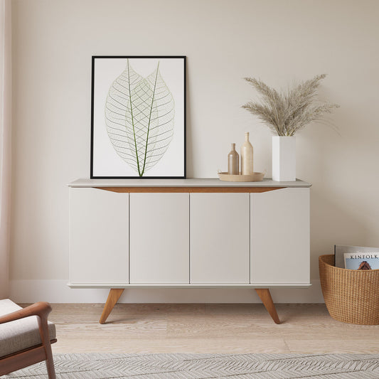 APARADOR OLIVE 1.35 PATAS MADERA OFF WHITE
