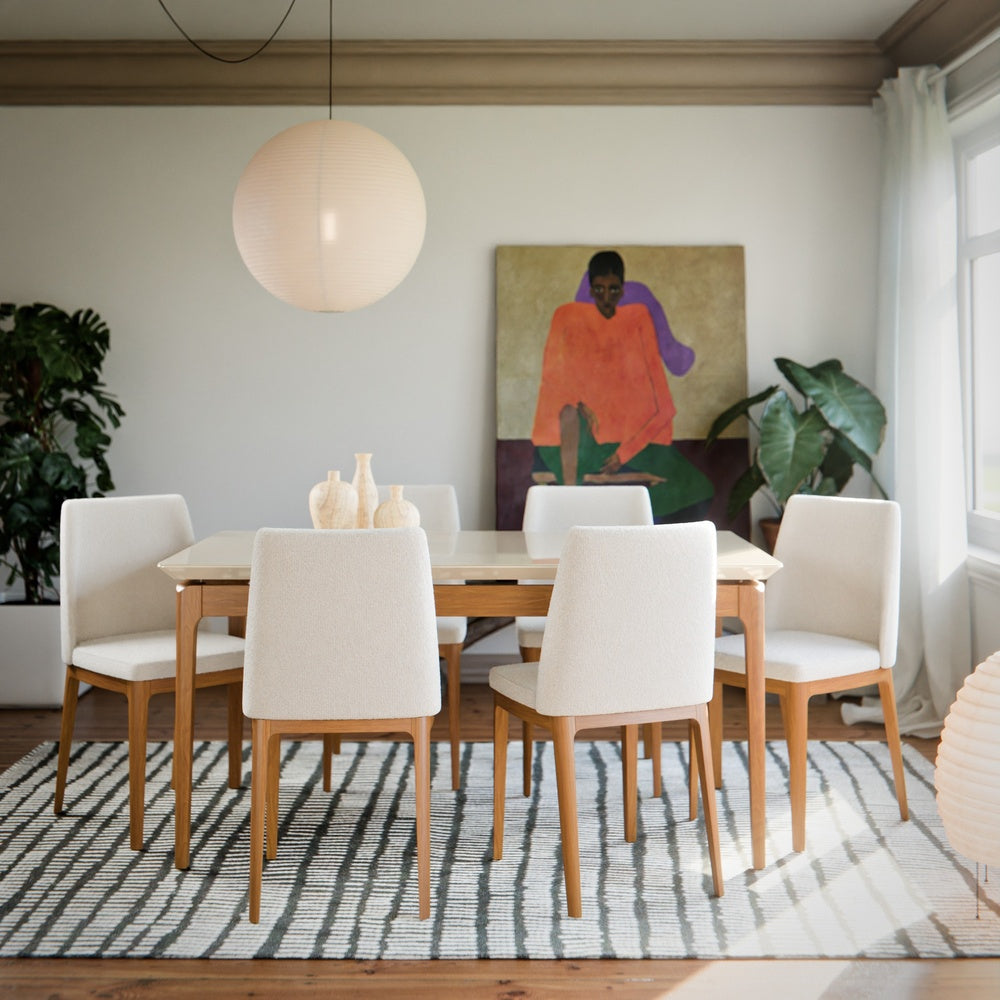 PACK 2 SILLAS DE COMEDOR MADERA CITY BOUCLÉ BEIGE