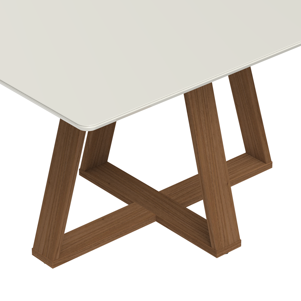 MESA DE COMEDOR PRACTIC CON VIDRIO 135 CM. OFF WHITE