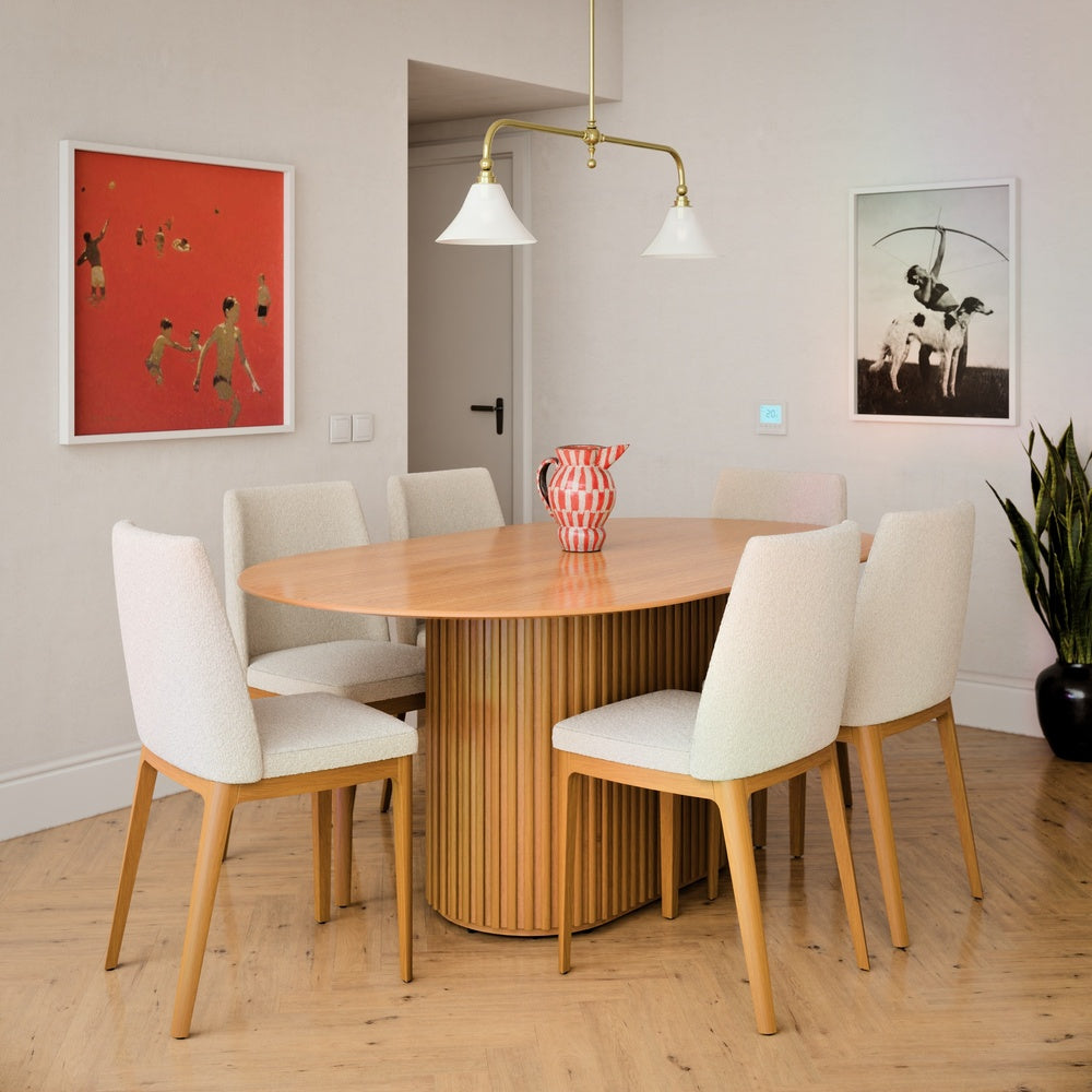 MESA DE COMEDOR OVAL LIVING 1.8 CANELA