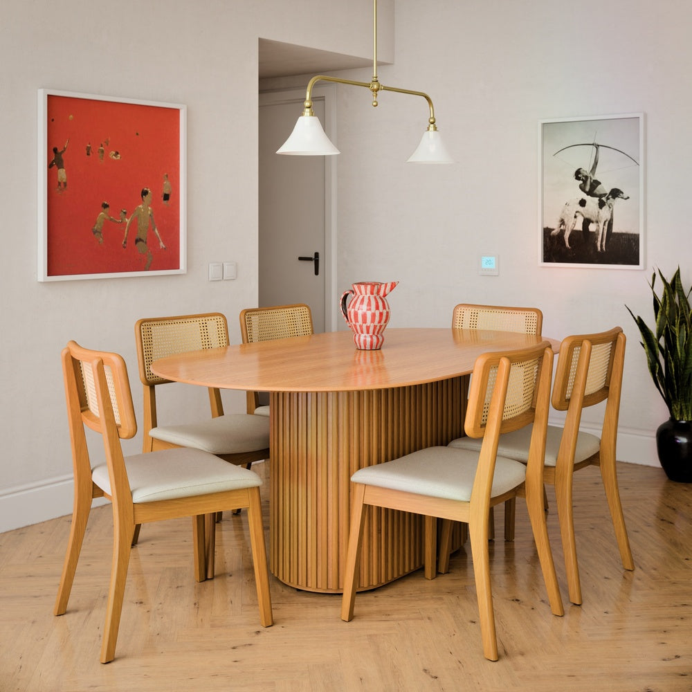 MESA DE COMEDOR OVAL LIVING 1.8 CANELA