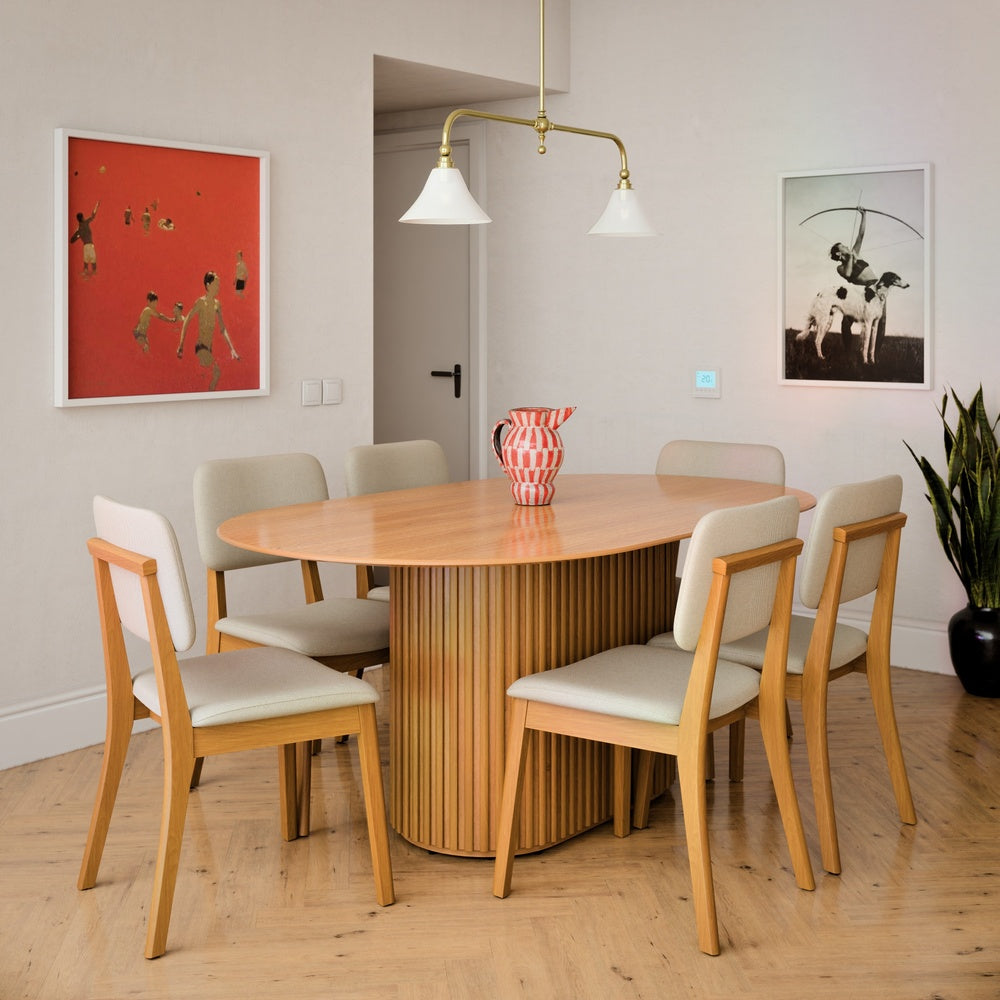 MESA DE COMEDOR OVAL LIVING 1.8 CANELA
