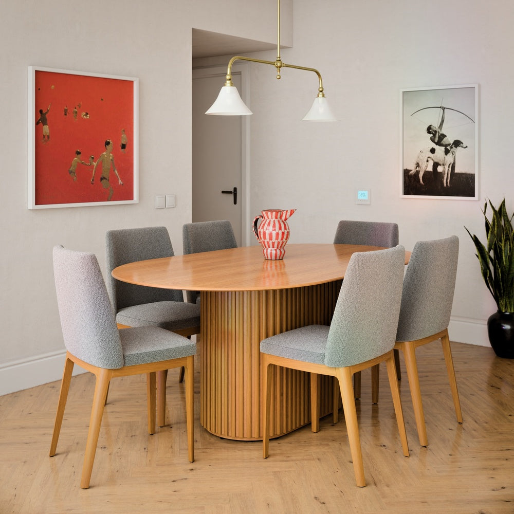 MESA DE COMEDOR OVAL LIVING 1.8 CANELA