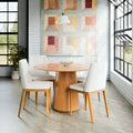 COMEDOR REDONDO 4 SILLAS SARA CITY BOUCLE BEIGE