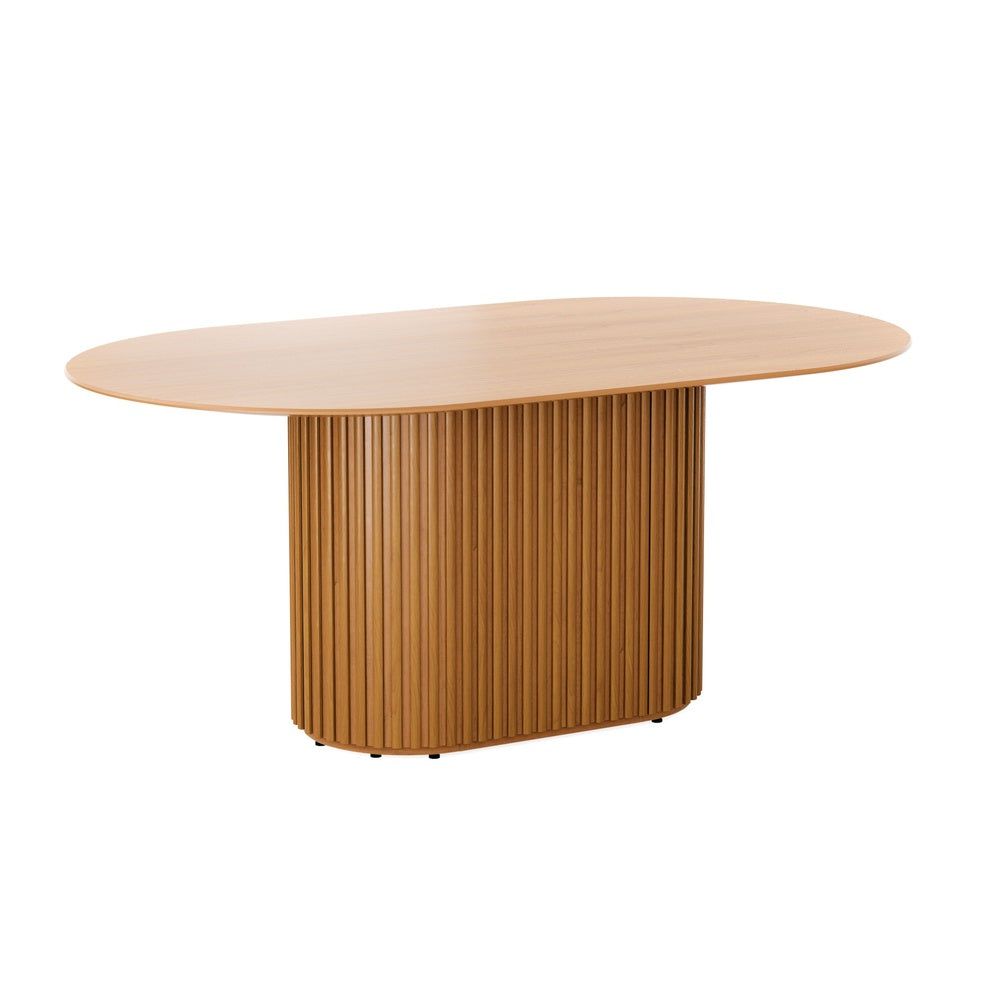 COMEDOR 6 SILLAS OVAL 1.8 Y SILLAS CITY BOUCLE BEIGE