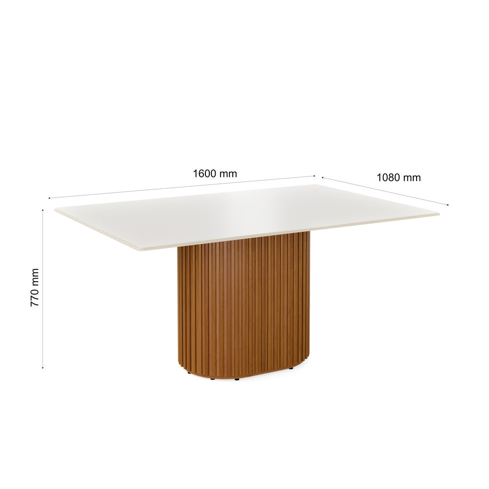 COMEDOR 6 SILLAS LIVING 1.6 VIDRIO  CITY BOUCLE BEIGE
