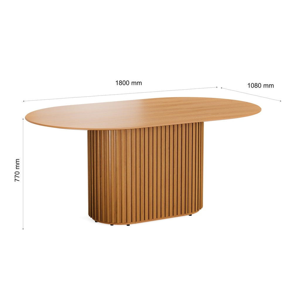 COMEDOR 6 SILLAS OVAL 1.8 Y SILLAS CLASSIC LINO BEIGE