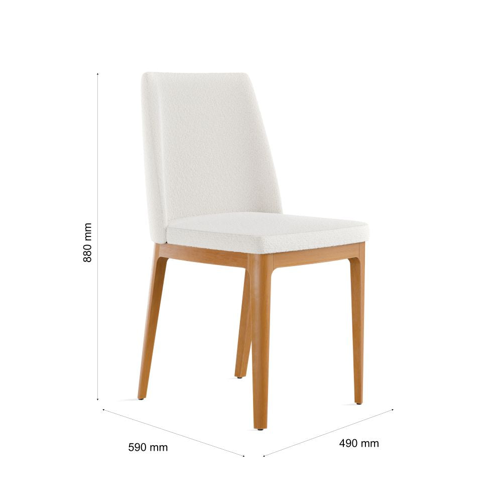 COMEDOR 6 SILLAS OVAL 1.8 Y SILLAS CITY BOUCLE BEIGE