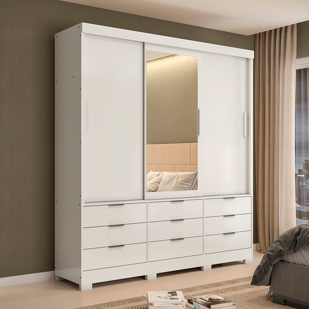 ROPERO 3P 9C ESPEJO FLEX SICILIA BLANCO