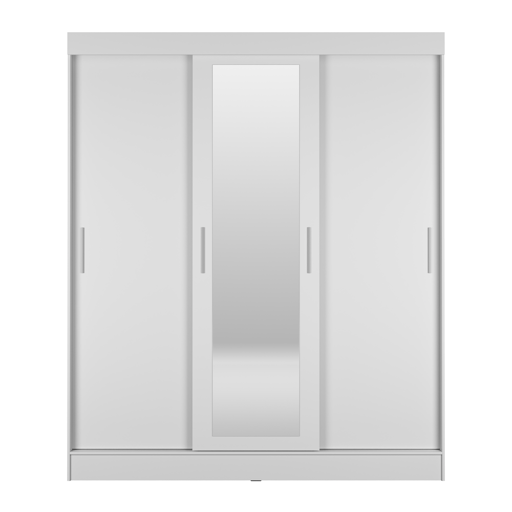 ROPERO 3 PUERTAS CORREDIZAS 2 CAJONES SANTORINI BLANCO