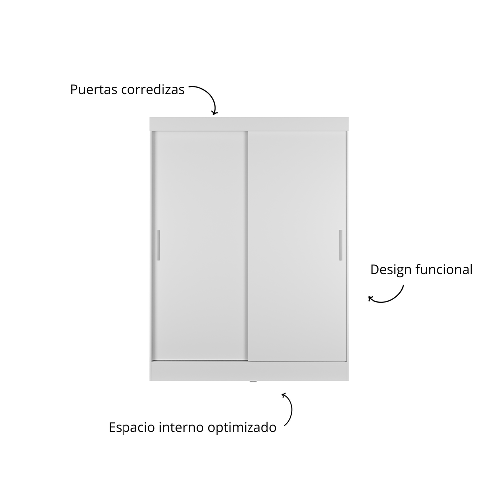ROPERO 2 PUERTAS CORREDIZAS PORTO BLANCO