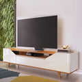 MESA DE TV ARC 1.8 PATAS MADERA OFF WHITE & NATURE