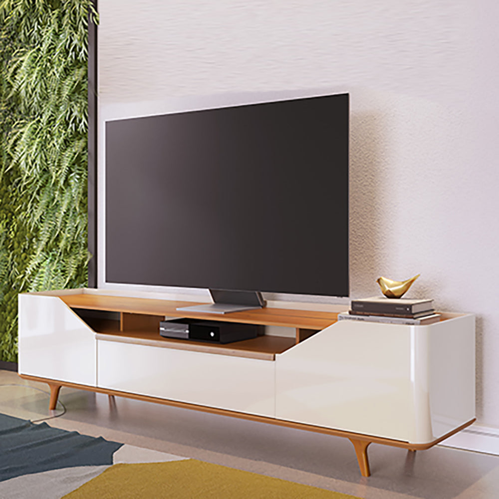 MESA DE TV ARC 1.8 PATAS MADERA OFF WHITE & NATURE