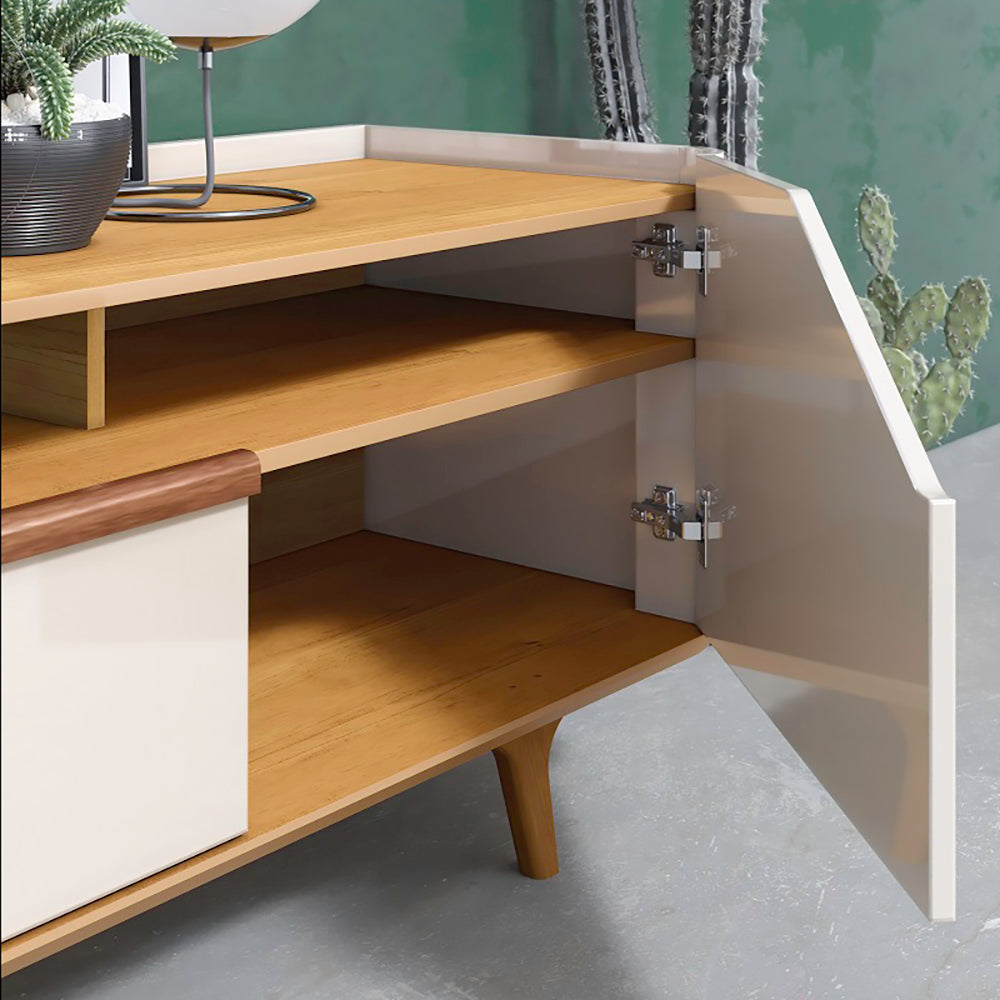 MESA DE TV ARC 1.8 PATAS MADERA OFF WHITE & NATURE