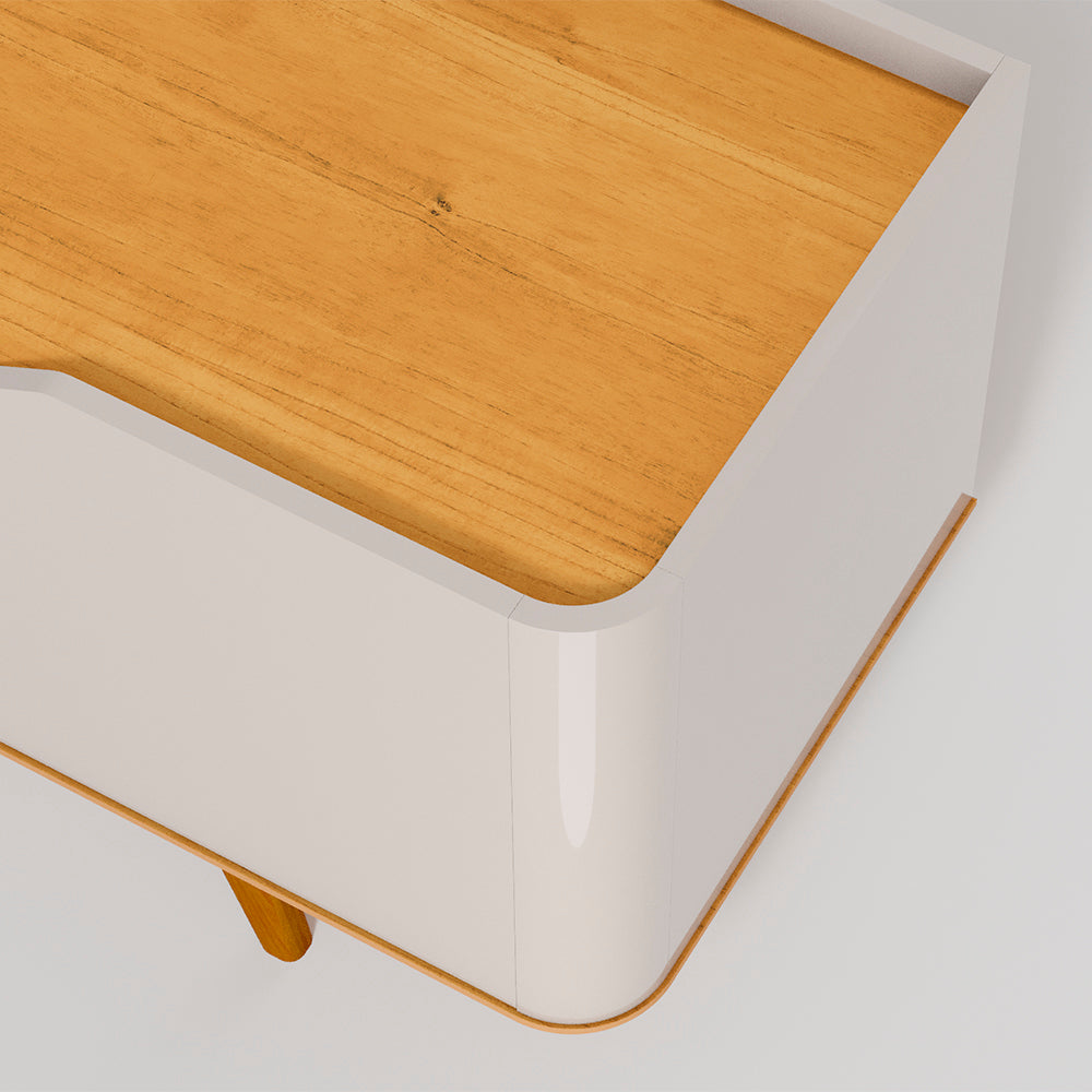 MESA DE TV ARC 1.8 PATAS MADERA OFF WHITE & NATURE