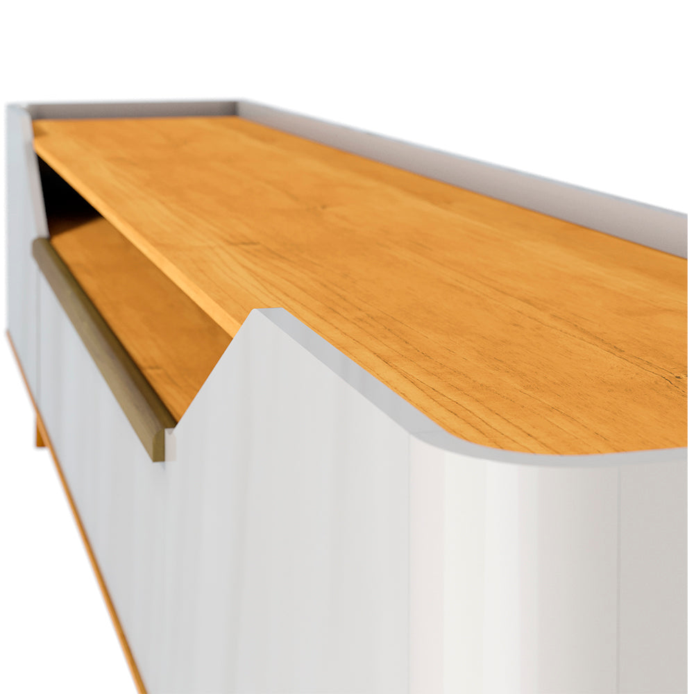 MESA DE TV ARC 1.8 PATAS MADERA OFF WHITE & NATURE