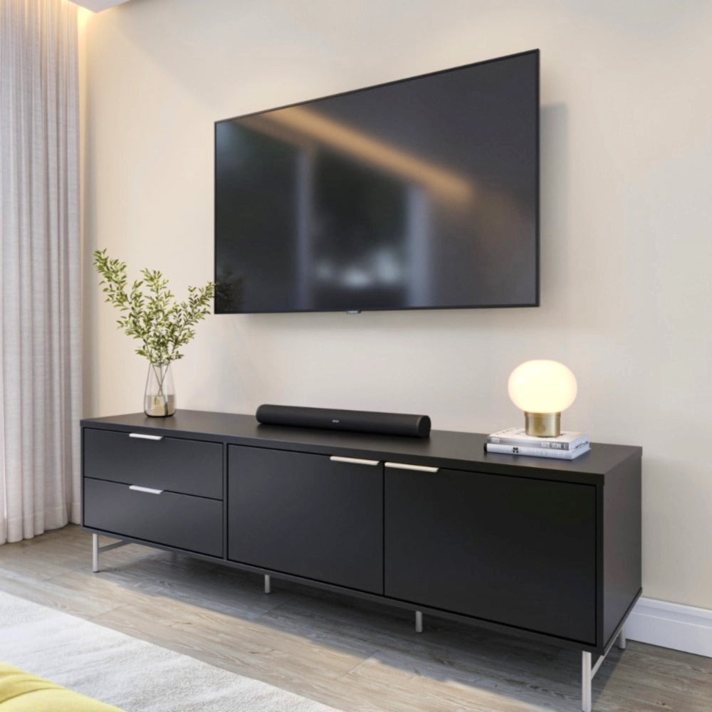 MESA DE TV YVES 1.8 NEGRO CHAMPAGNE