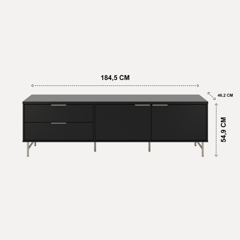 MESA DE TV YVES 1.8 NEGRO CHAMPAGNE