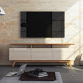 MESA DE TV STAND 1.8 NATURE & OFF WHITE