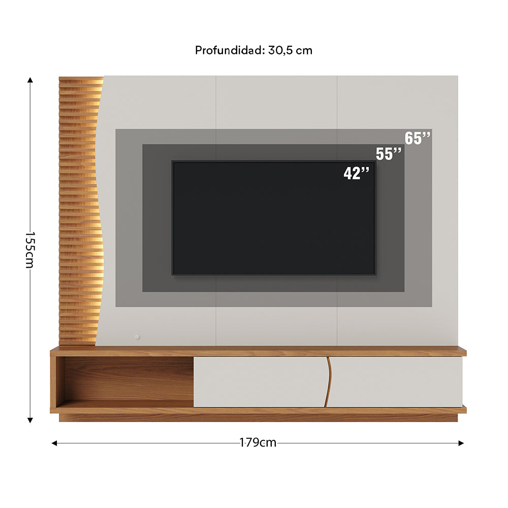 CENTRO DE ENTRETENIMIENTO PANEL SAMI OFF WHITE
