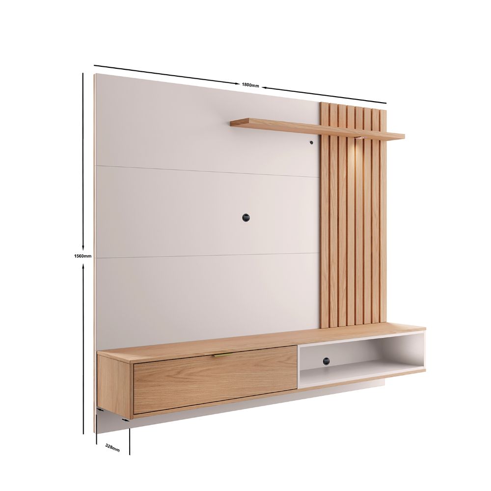 CENTRO DE ENTRETENIMIENTO PANEL MAUI DELUXE 1.8 FREIJO