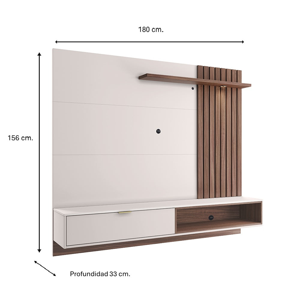 CENTRO DE ENTRETENIMIENTO PANEL MAUI DELUXE 1.8 OFF WHITE