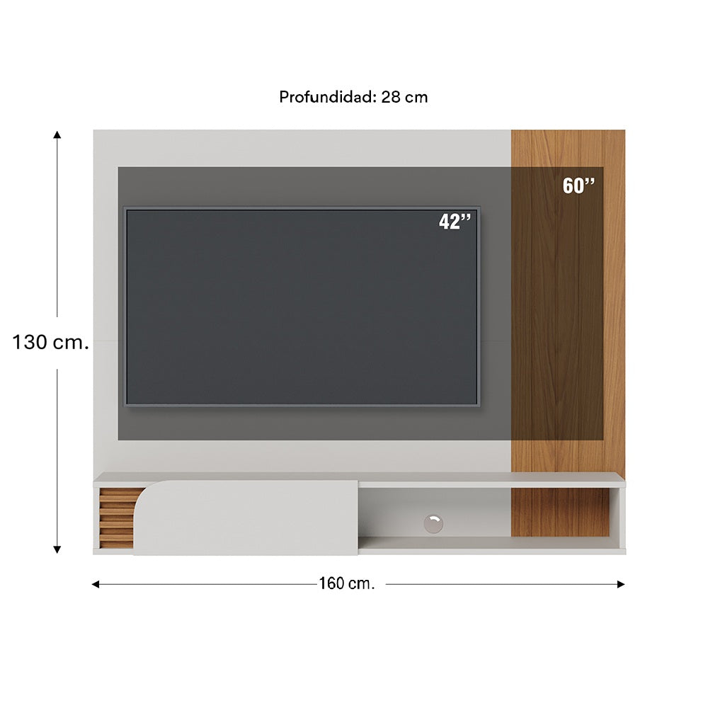 CENTRO DE ENTRETENIMIENTO PANEL OSAKA DELUXE 1.6 OFF WHITE