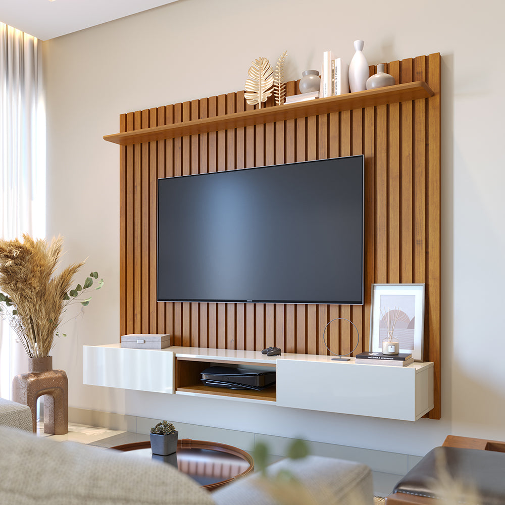 CENTRO DE ENTRETENIMIENTO PANEL LOFT 1.8 NATURE & OFF WHITE